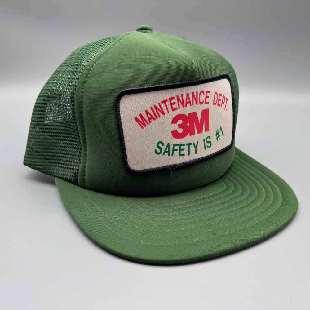 Vintage 3M Maintenance Dept. Mesh Truckers Hat Cap Snapback Safety is #1 Taiwan